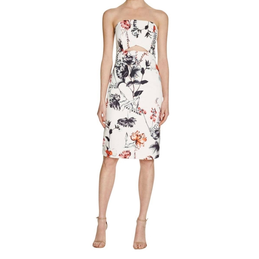 State of Being Strapless Cutout Floral Dress Size M